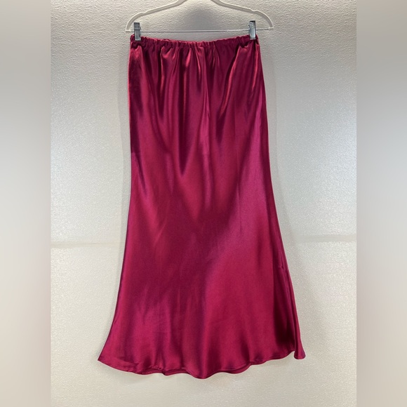 Satin Maxi Skirt for Women High Waist Drawstring Fishtail Casual Solid Long Wrap - Picture 7 of 17